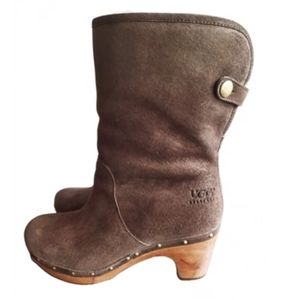 UGG Lynnea Platform Leather Suede Boots
